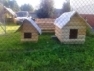 Hundehütten in verschiedenen Größen